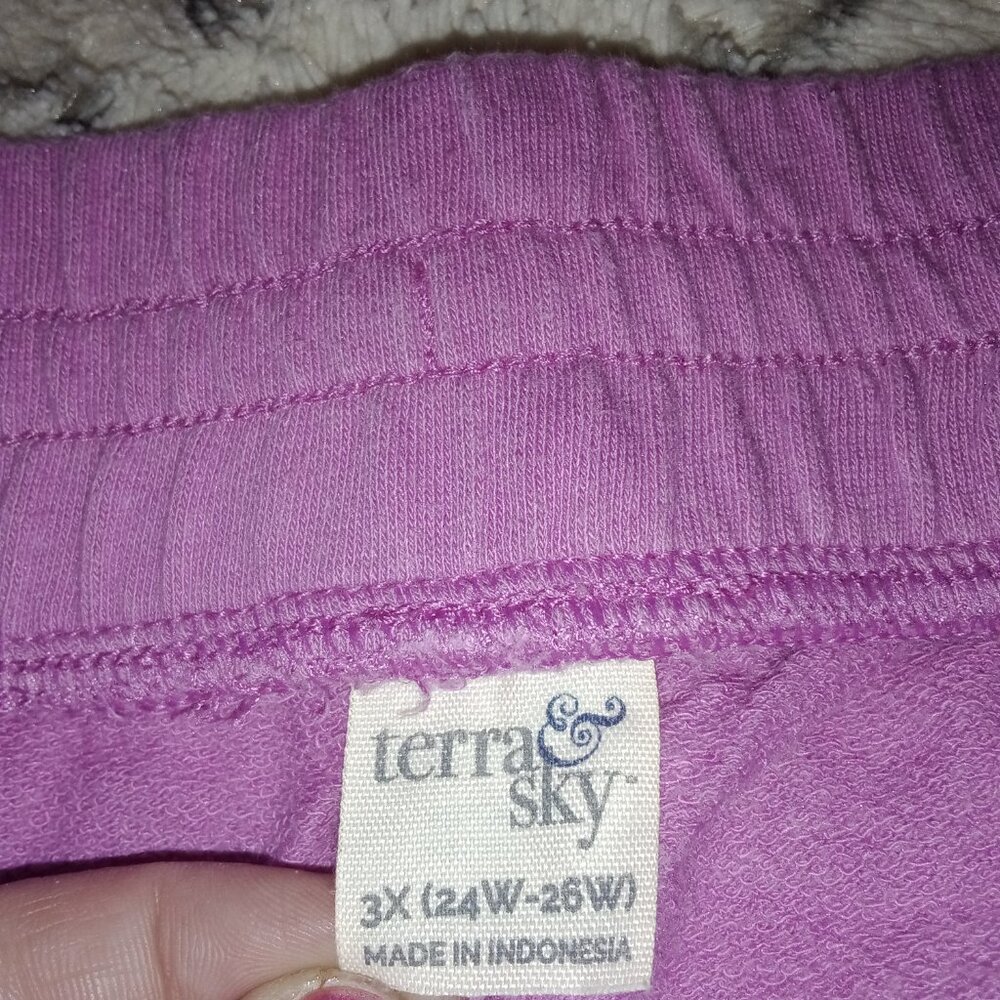 Lot of 2 Terra & Sky Loose Fit Cropped Capri Sweatpants Plus Size 3X (24W/26W) - Picture 3 of 15